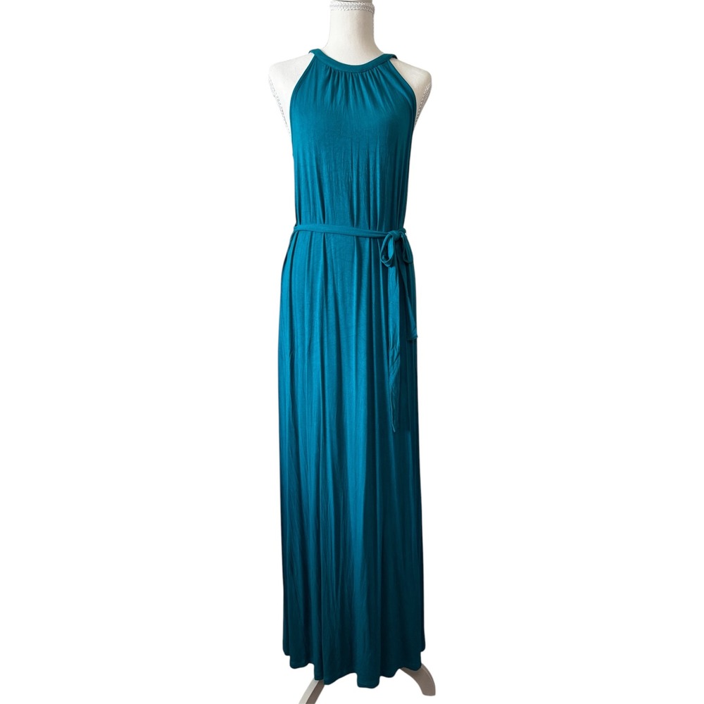 Old Navy Women's Sleeveless Halter Knit Maxi Dress Size M Teal Summer